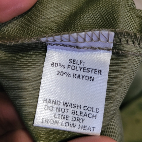 Olive Green Lace Trim Cami Top - Picture 4 of 5